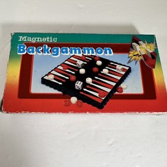 Miniature Magnetic Backgammon Travel Case Set Pocket Size Complete Set