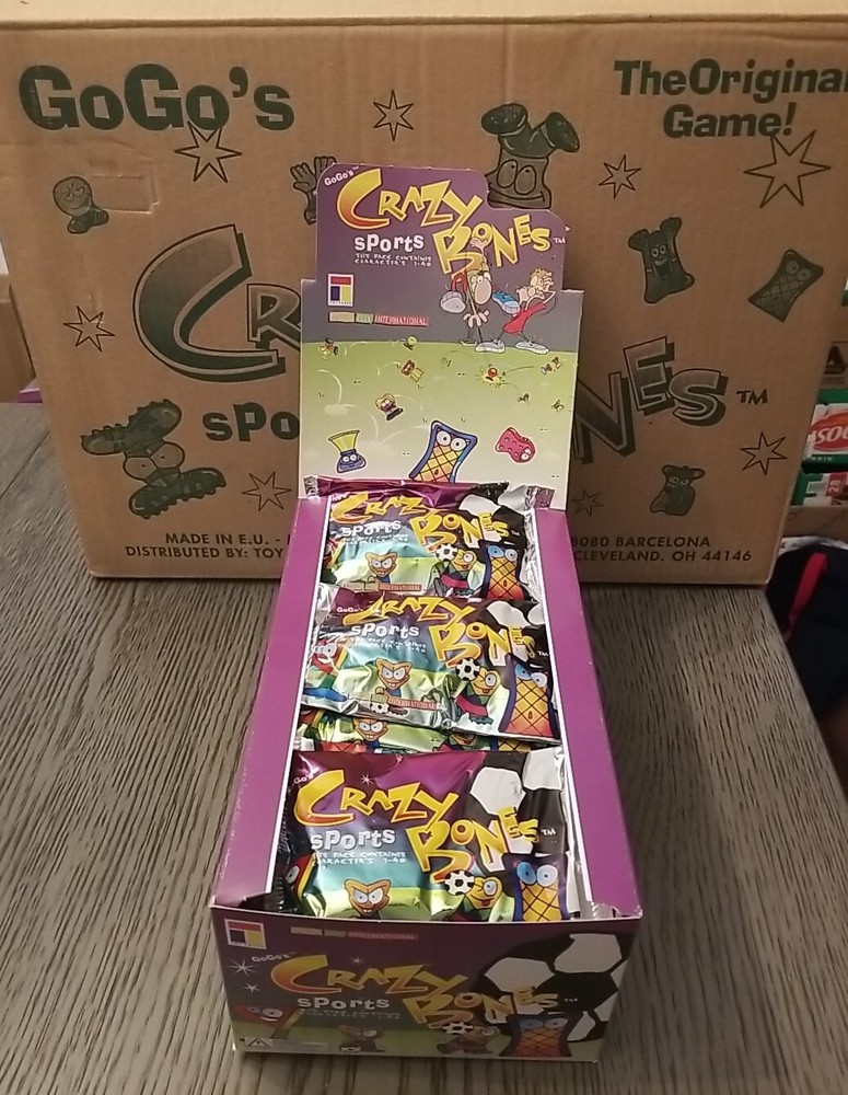 ☆ 36 SEALED PACKS GoGo’s CRAZY BONES “SPORTS” w/ DISPLAY BOX ☆ RARE FIND ☆