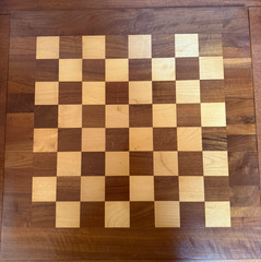 Drueke Chessboard, Walnut & Birch, Double Sided, 2″ Squares, 20×20