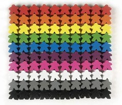 100 Wooden Meeples, Family Games Accessories – Multi-Color Board Game Tokens…