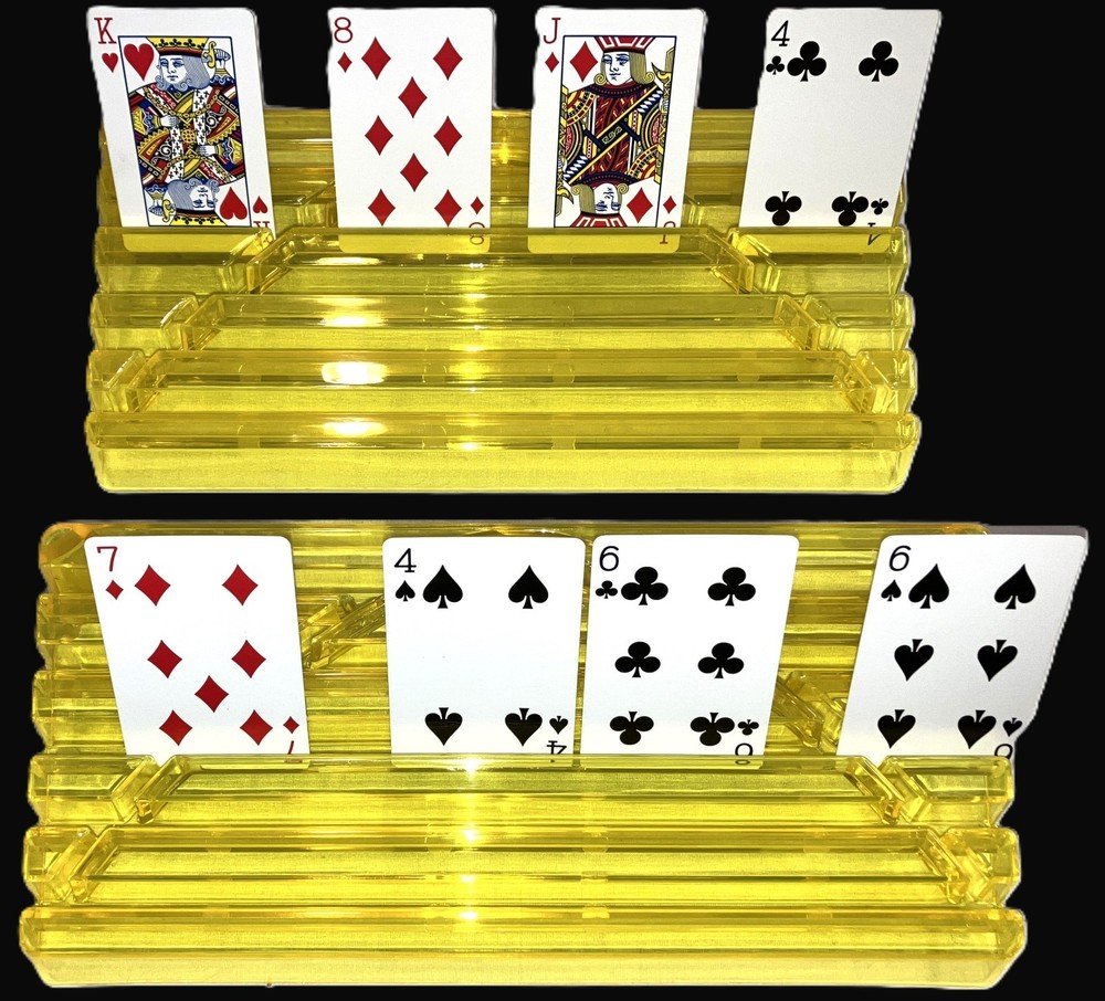 Playing Cards Plastic Holder 2 Racks Hands Free Hand & Foot Super Samba Bridge