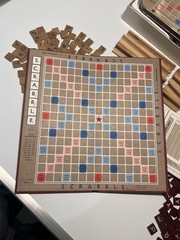 Scrabble Crossword Game Deluxe Edition Turntable 4034 1989 Milton Bradley Read