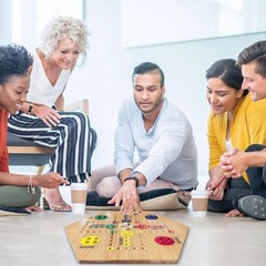 Deluxe Double-Sided Wooden Marble Game for 2-6 Players – Exciting Fast Track Fun