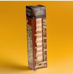 🎲72pc Mini Wooden Tumbling Stacking Tower Blocks Board Game Family Fun New