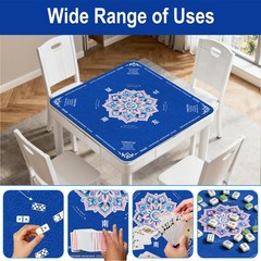 GreenD Mahjong Mat for Table 31.5″x31.5″ Rubber American Mahjong Mat with Rules,