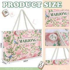 Empty Mahjong Bags Set for Tiles and Racks 24x13x4.7 Inch American Mahjong Ca…