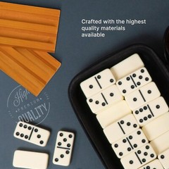 Compact Double 6 Dominoes Set with Travel Case & Domino Racks for Easy Gameplay