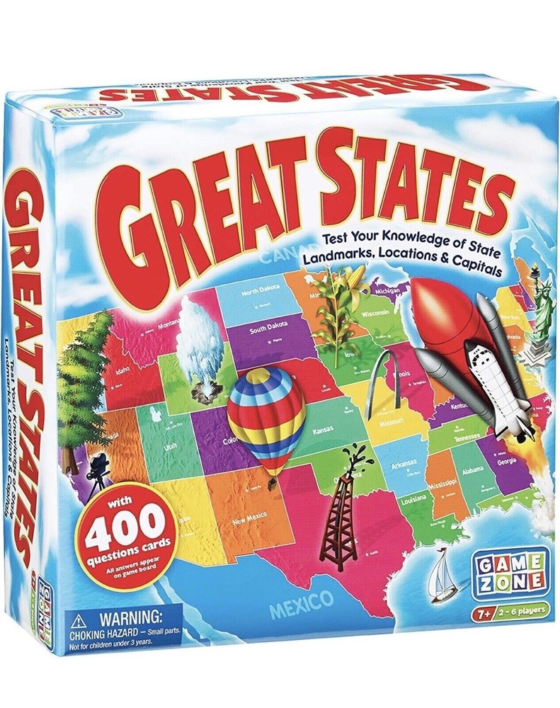 Game Zone Great States Geography Board Game – Brand New! GREAT GIFT IDEA !