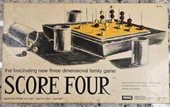 COMPLETE Vintage 1968 Score Four Family Board Game Three Dimensional 60s No 400