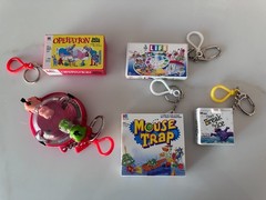 Vintage Keychain Board Games Hasbro Mattel Mouse Trap Operation Hippos & more