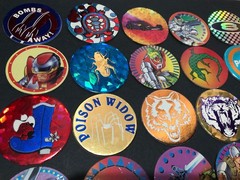 Lot of 20 Vintage 1990’s POGS Milk Caps, 1 Yin Yang Metal Slammer