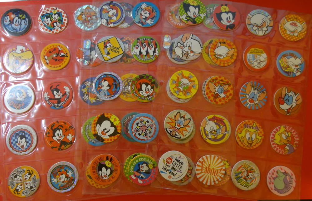 Pogs ANIMANIACS * Set 60 * 1995 Sheets included * Nice Set *Official * Silver