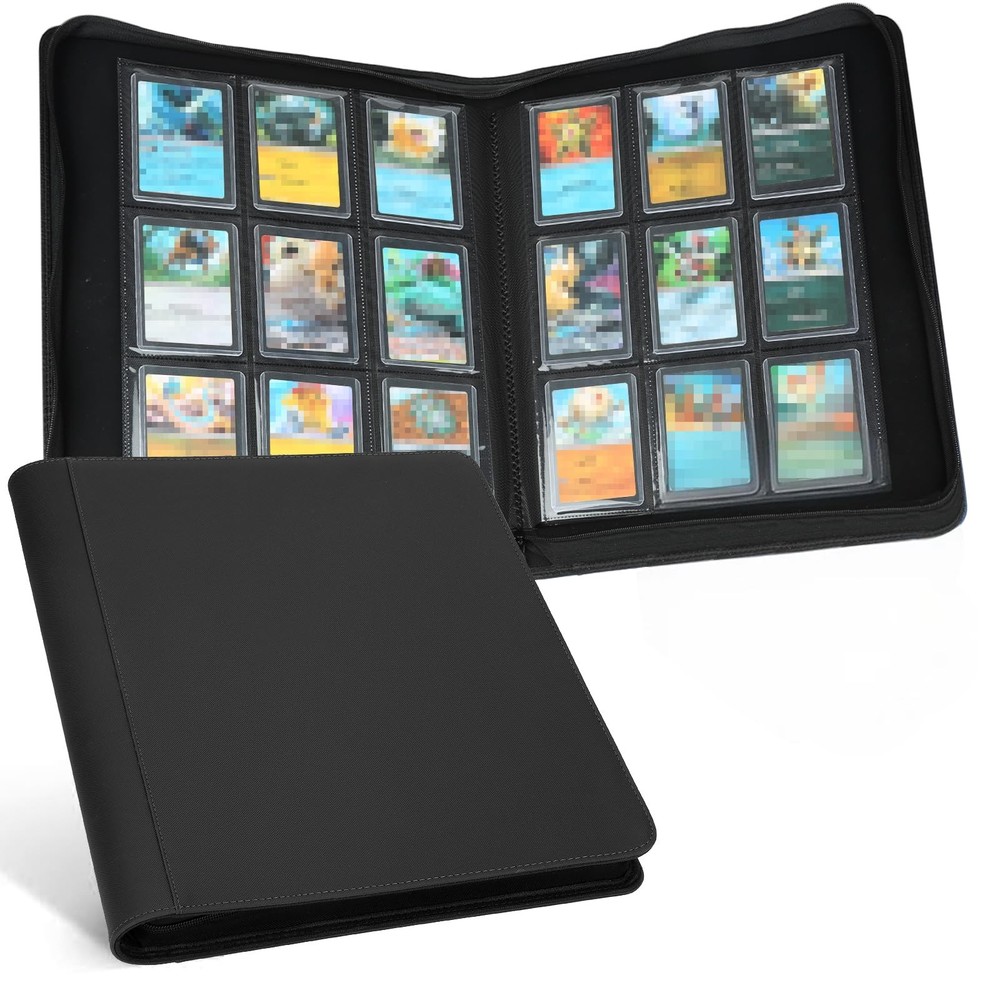 GERMUN Toploader Binder, Holds 288 288 Diamond Black