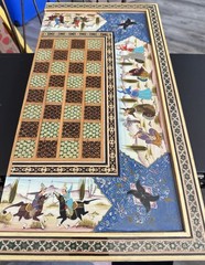 HANDCRAFTED Persian Khatam Backgammon HANDMADE Wooden Backgammon