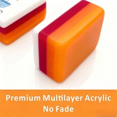 160 American Mahjong Tiles – 4-Layer Acrylic Engraved, Orange Set for Game Night