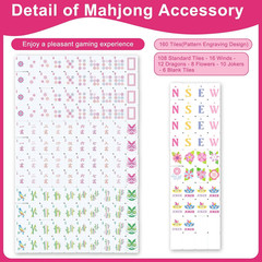 160 Pcs American Mahjong Set 1.2 Inch 160 Mahjong Tiles Set with Melamine Hand C