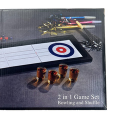 Game Night Tabletop Bowling & Shuffleboard Drinking Game Party Bar Set