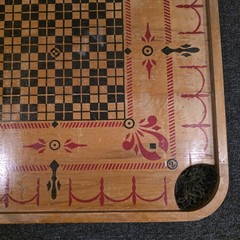 Antique Carrom Company Double Sided Wood Game Board No. 1 Archarena 28.5″X28.5″