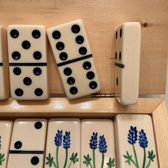 HANDPAINTED TEXAS BLUEBONNETS Extra Thick DOMINOES Texas Imagineering