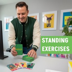 Desk Exercise Cards, 52 Workout Cards for Office & Work Breaks, Seated & Stan…