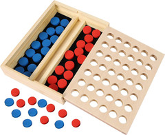 TOWO Wooden 4 in a Row Game – Classic Strategy Game for Adults Children-Connect