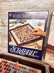 SCRABBLE ~ 1991 Deluxe Travel Edition ~ Mini Wood Tiles ~