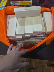 Jenga Giant JS4 Hardwood Block Game Set 54 Blocks w Carry Bag Clean!