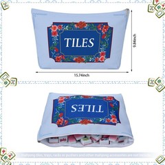 Sunnymove Empty Mahjong Bags Set for Tiles and Racks 24x13x4.7 Inch Blue