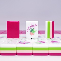 American Mahjong Game Set, 160 New Royal Rose Red Layered Mahjong