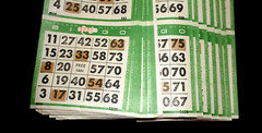 BINGO PAPER Cards Sheets 3 on 1 Green Border Wildcard 5 pattern – 100 sheets