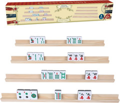Wooden Mahjong Tiles Trays/Racks/Holders Set of 4 Upgrade Your Mahjong Game New