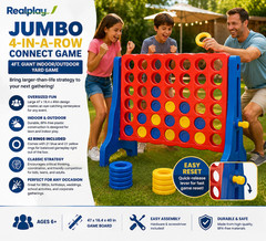 SALE Realplay Giant 4ft 4-in-a-Row Connect Game w/ 42 Rings Indoor Outdoor