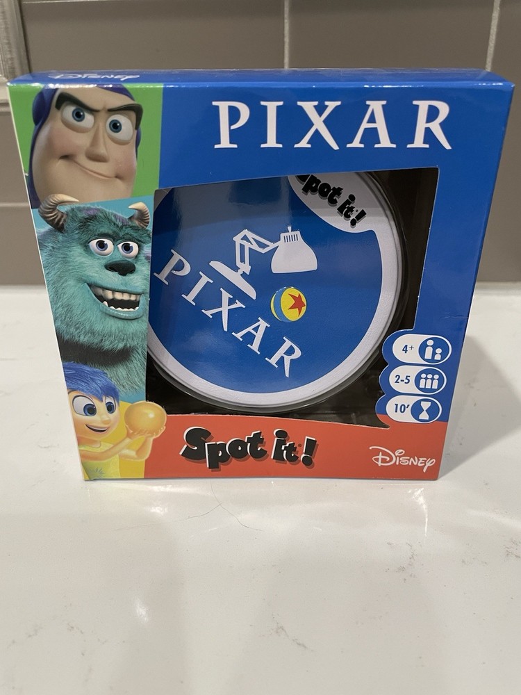NEW Disney Pixar SPOT IT! Card Game Tin Ages 4+ Asmodee Includes 30 Cards