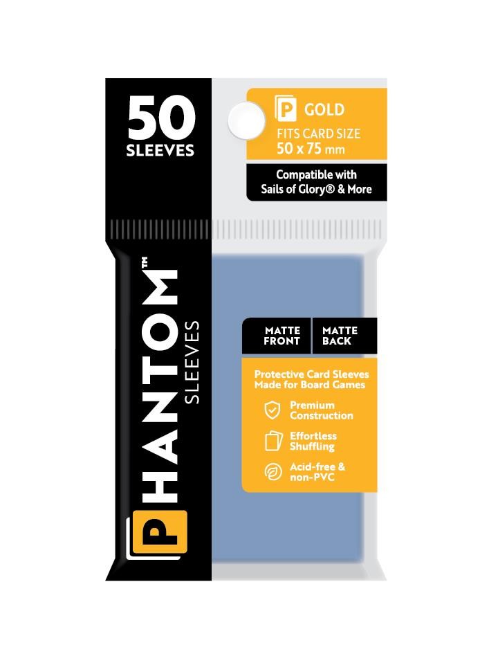 Phantom Sleeves: Gold Size (50mm x 75mm) – Matte/Matte (50)