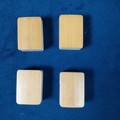 4 Vtg Matching Red Blue Black Circles #7 Mahjong Tiles Bone & Bamboo Replacement