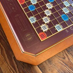 Scrabble Franklin Mint 1990 Collector’s Edition 24K Gold Plated Tiles Wood EUC