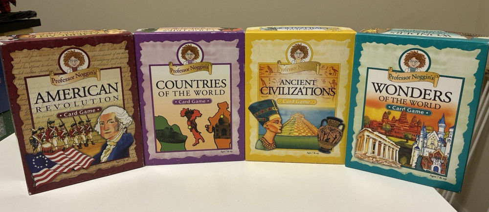 Lot 4 Professor Noggins Card Game Countries Civilizations Wonders World American