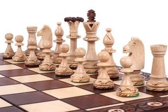 Wooden Chess Set 16″ Board Handcrafted Pieces – Great Gift for Beginners
