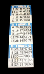 BINGO PAPER Cards sheets 3 on 13 Blue Border – 25 pack