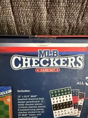 MasterPieces MLB Checkers Game Set w/ Reusable Team Stickers New In Box