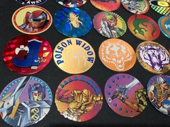 Lot of 20 Vintage 1990’s POGS Milk Caps, 1 Yin Yang Metal Slammer