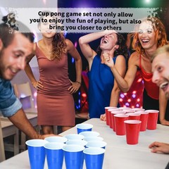 Cup Pong Game Set – 22 Plastic Party Cups & 4 Ping Pong Balls for Gifts