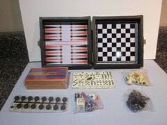 Vintage Magnetic Travel Game Set w/ Pieces Compact Folding Board Portable New