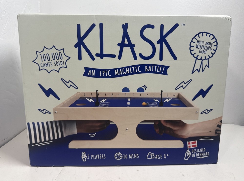 KLASK Board Game An Epic Magnetic Battle 2-player Kids & Adults Denmark w/Box