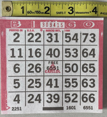 600 PAPER Bingo Cards by Capital Games Square 1 On Single Sheets 6 Asst Colors