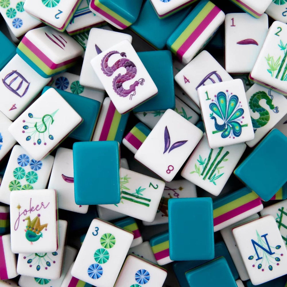 160Pcs 4-Layer Turquoise Acrylic American Mahjong Set fast ship