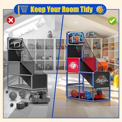 Kids Arcade Basketball Hoop with 4 Balls , Indoor Outdoor Single Shot Basketb…