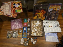 Dungeon Quest 1st ed. 1987 Board Game + Heroes Expansions from Games Workshop