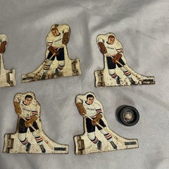 1970s Original Coleco Table hockey players – Chicago Blackhawks Set Of 6 W Puck