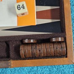 Vintage Magnetic Backgammon Travel Board Game Set Made in Taiwan Complete